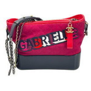 CHANEL Gabrielle de Hobo Bordeaux Navy Blue Felt Calf Shoulder Bag
